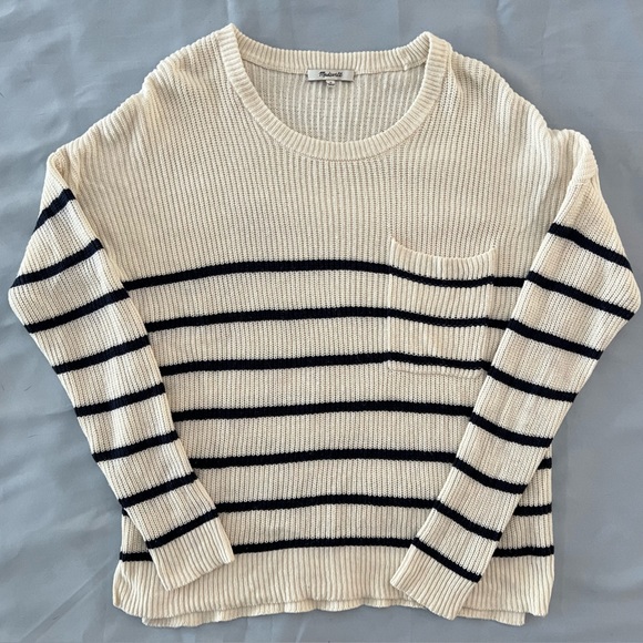 MADEWELL Thompson pocket pullover sweater in Nautical stripe | MEDIUM - Picture 10 of 11